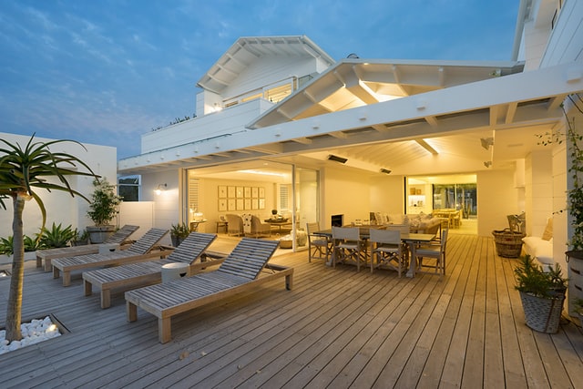 Picture of a backyard deck.